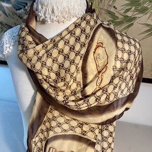 Long Vintage Gucci Silk Scarf